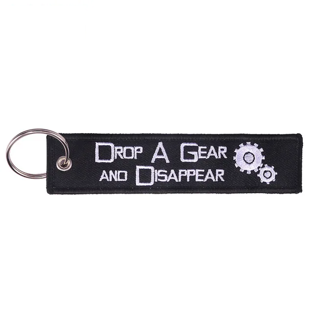 Aviation Meme 'Drop A Gear and Disappear' Embroidered Keyring Keychain