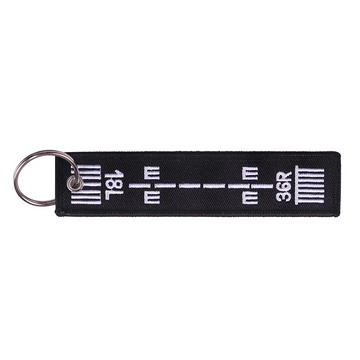 Aviation 'Runway 18L 36R' Embroidered Keyring Keychain