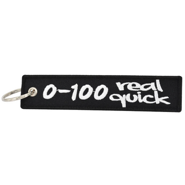 Aviation '0-100 Real Quick' Embroidered Keyring Keychain