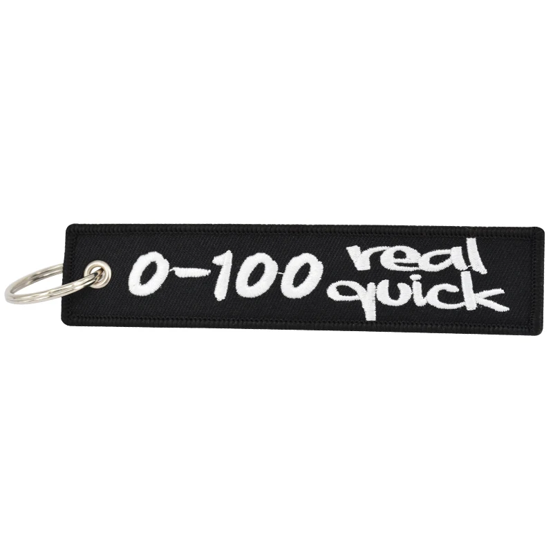 Aviation '0-100 Real Quick' Embroidered Keyring Keychain
