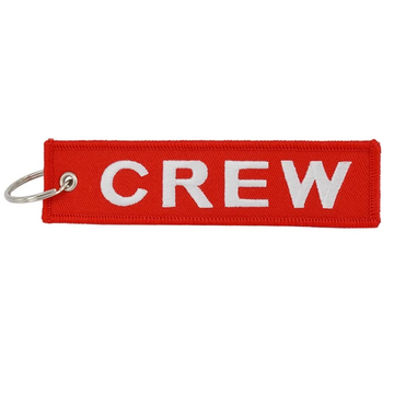 Aviation 'Crew | Red Tag' Embroidered Keyring Keychain