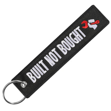 'Built Not Bought' Embroidered Metal Keychain