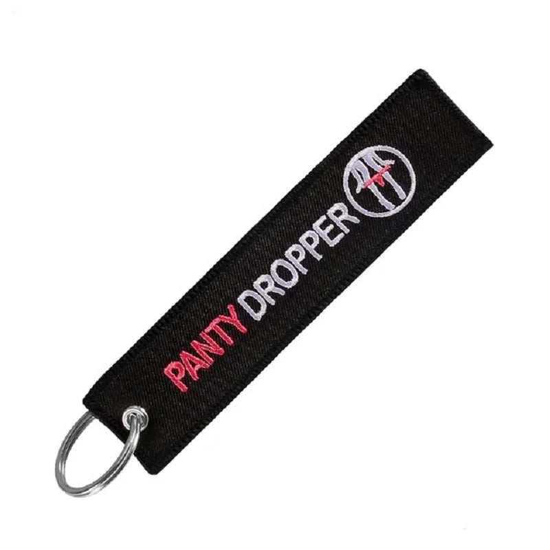 'Panty Dropper' Embroidered Metal Keychain