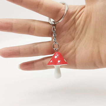 Colorful Mushroom 'Red' Keyring Resin Keychain