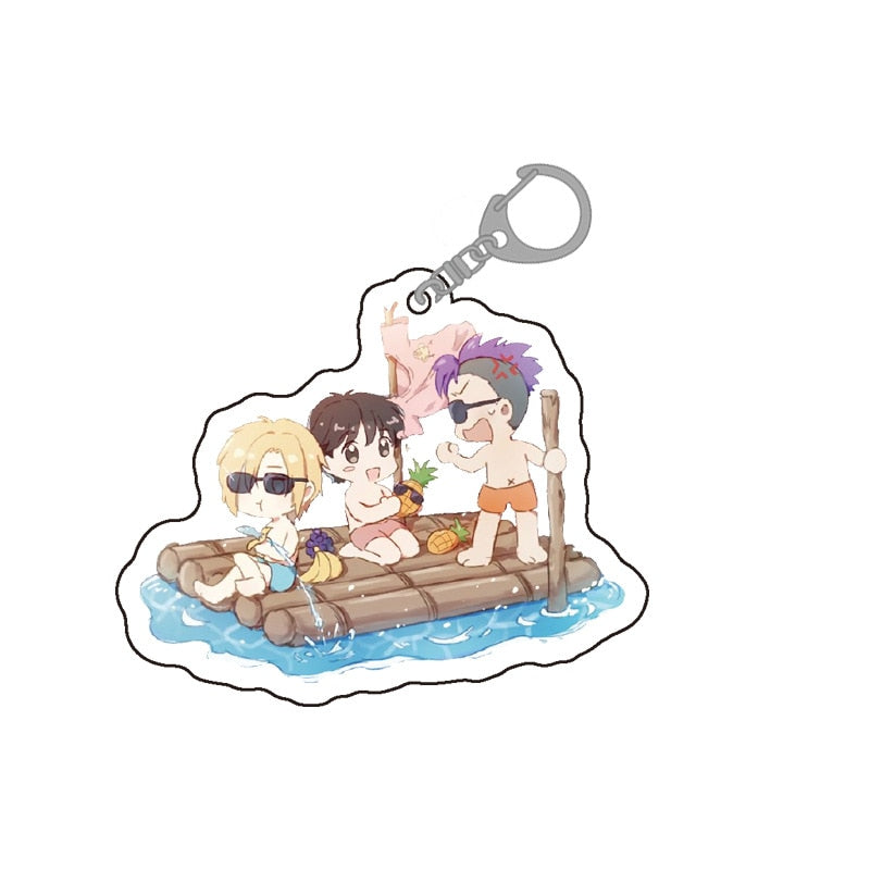 Banana FIsh 'Swimming Ash, Eiji & Shorter' Keyring Resin Keychain