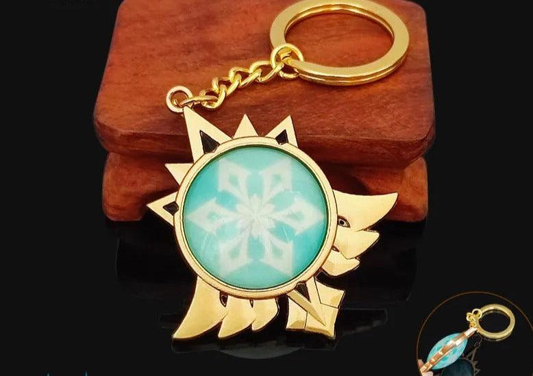 Genshin Impact Vision 'Mondstadt Cryo' Keyring Metal Keychain