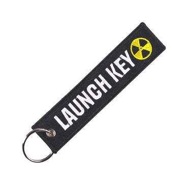 Aviation 'Launch Key' Embroidered Keyring Keychain