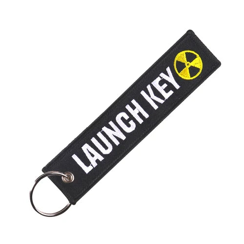 Aviation 'Launch Key' Embroidered Keyring Keychain