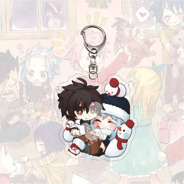 Fairy Tail 'Gray & Juvia | Happy Chibi' Keyring Acrylic Keychain