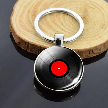 Music Instrument 'DJ Disc' Keyring Metal Keychain
