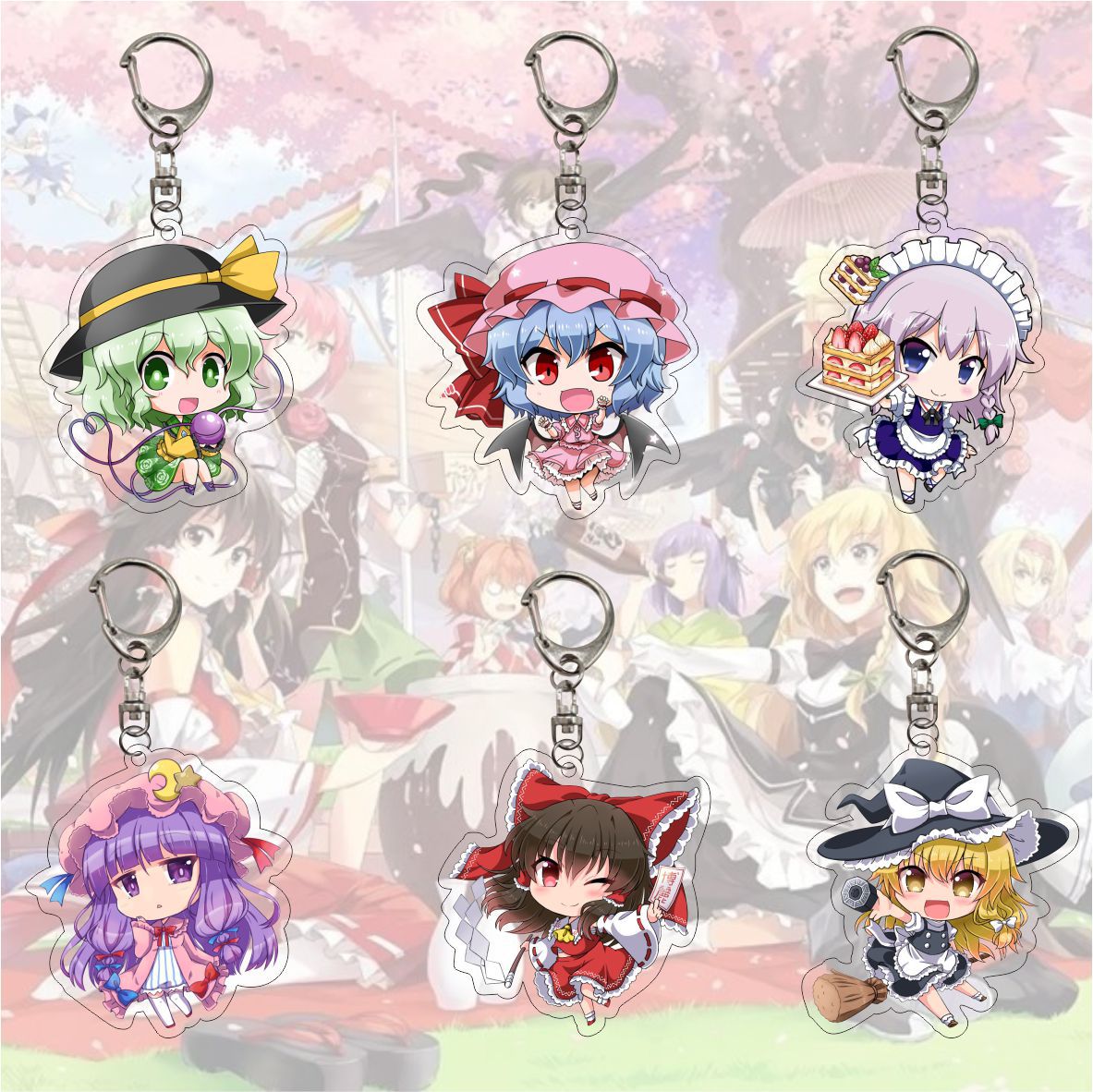 Touhou Project 'Patchouli' Keyring Plastic Keychain