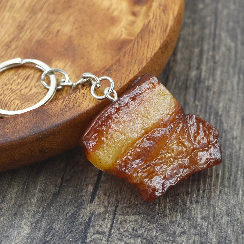 'Bacon Meat' Keyring Plastic Keychain – Little Chain Store