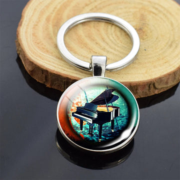 Music Instrument 'Piano' Keyring Metal Keychain