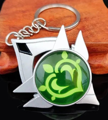 Genshin Impact Vision 'Snezhnaya Dendro' Keyring Metal Keychain