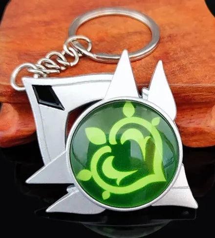 Genshin Impact Vision 'Snezhnaya Dendro' Keyring Metal Keychain
