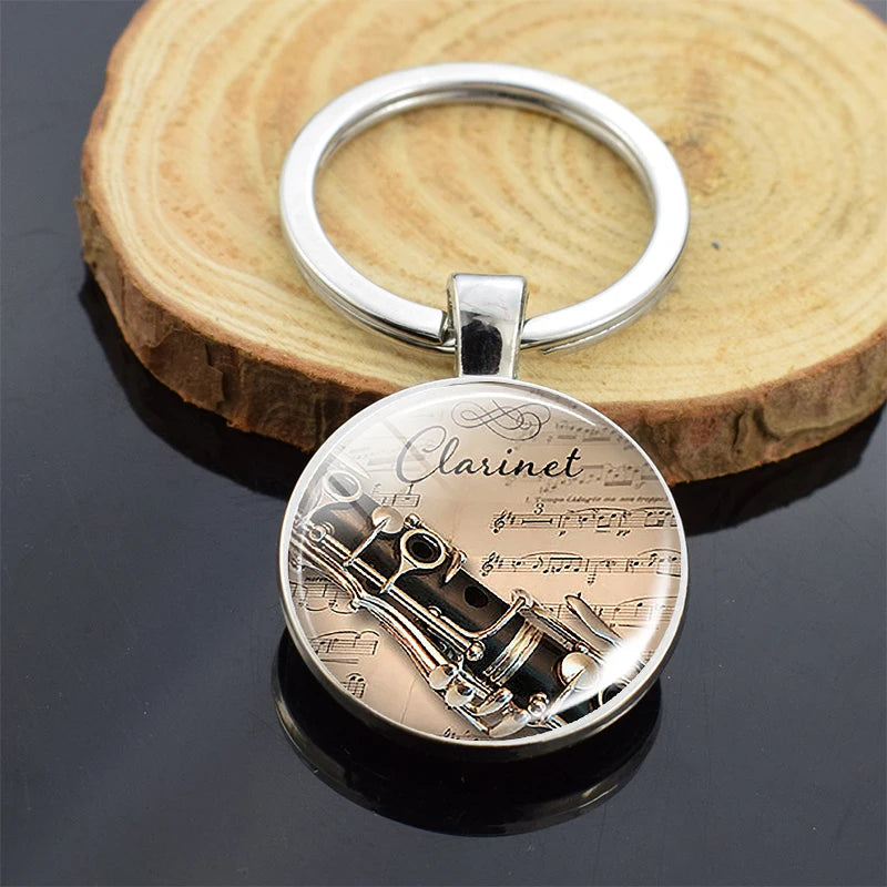 Music Instrument 'Clarinet' Keyring Metal Keychain