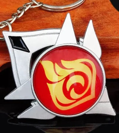 Genshin Impact Vision 'Snezhnaya Pyro' Keyring Metal Keychain