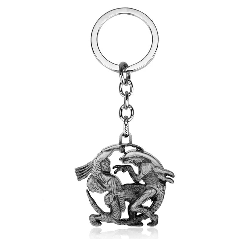 AVP 'Alien vs Predator Silver' Keyring Metal Keychain