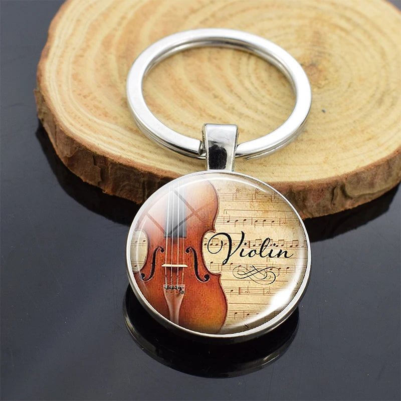 Music Instrument 'Violin' Keyring Metal Keychain