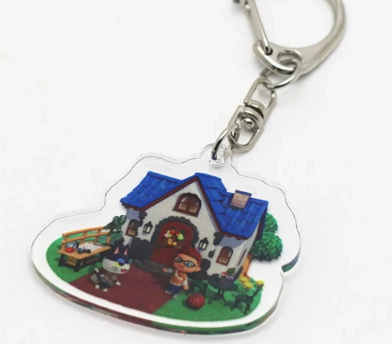 Animal Crossing 'House' Keyring Plastic Keychain