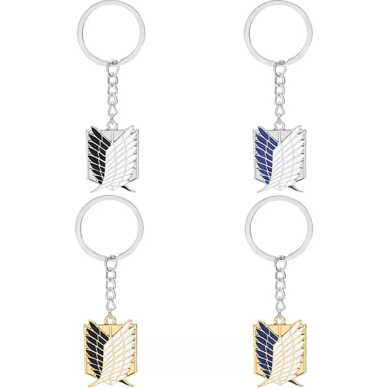 Attack on Titan 'Recon Corps Silver Emblem' Keyring Metal Keychain