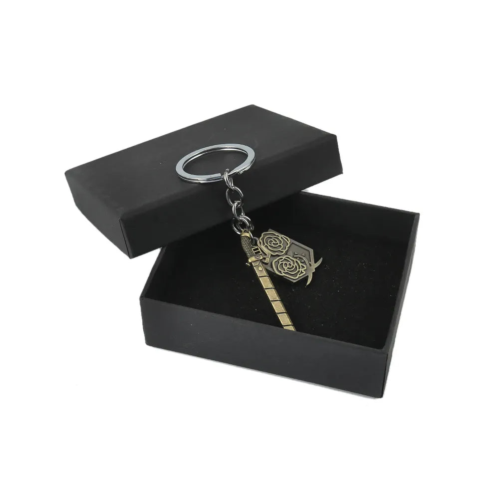 Attack on Titan Emblem 'Stationary Guard with Box' Keyring Metal Keychain