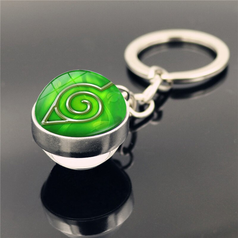Sharingan Eye 'Leaf Village' Keyring Metal Keychain