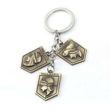Attack on Titan Emblem 'Wall Rise x Wall Sina x Wall Maria' Keyring Metal Keychain