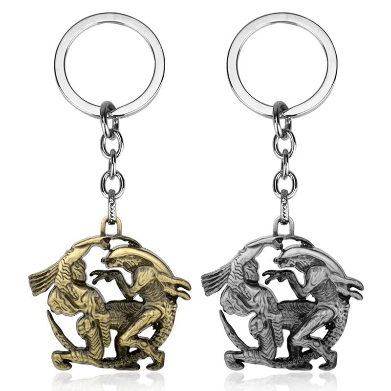 AVP 'Alien vs Predator Silver' Keyring Metal Keychain