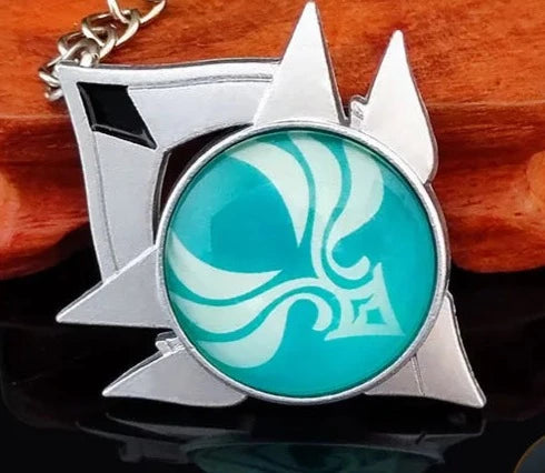 Genshin Impact Vision 'Snezhnaya Anemo' Keyring Metal Keychain