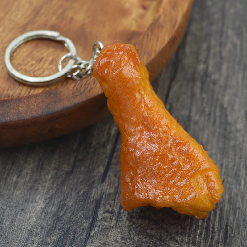 'Chicken Leg' Keyring Plastic Keychain