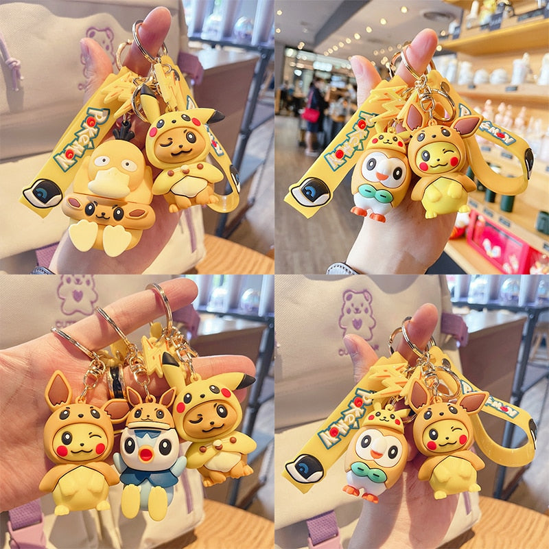 Pokemon 'Piplup | Eevee Cap' Keyring PVC Keychain