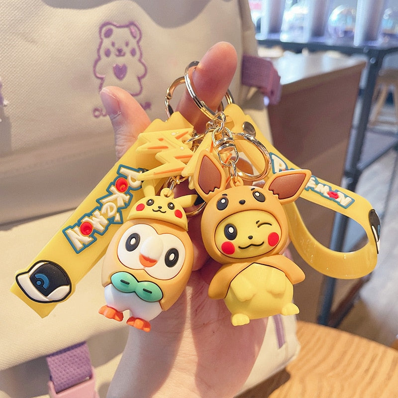 Pokemon 'Pikachu X Eevee Costume' Keyring PVC Keychain