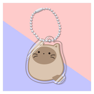Cute Fat Cat 'Brown Cat | Enamel' Keyring Acrylic Keychain