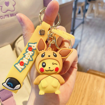 Pokemon 'Pikachu X Eevee Costume' Keyring PVC Keychain