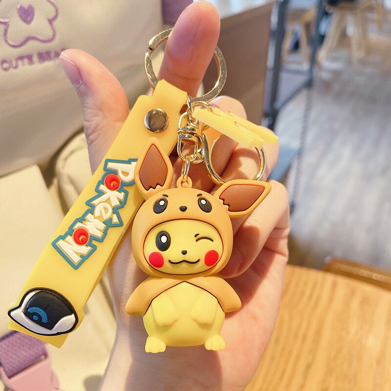 Pokemon 'Pikachu X Eevee Costume' Keyring PVC Keychain