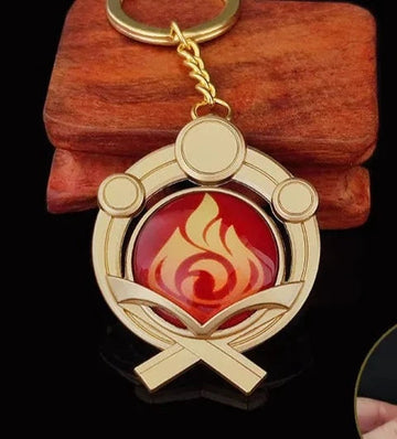 Genshin Impact Vision 'Inazuma Pyro' Keyring Metal Keychain