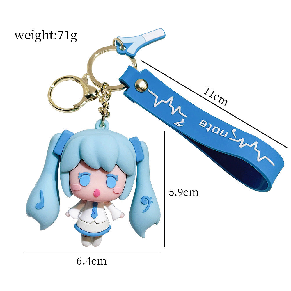 Vocaloid Mascot 'Hatsune Miku | Blue Hair Mascot' Silicone Keyring Keychain