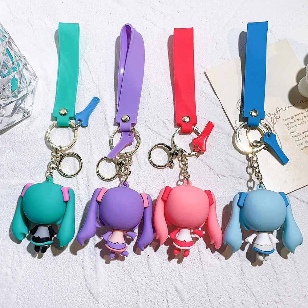 Vocaloid 'Hatsune Miku | Purple Hair Mascot' Silicone Keyring Keychain