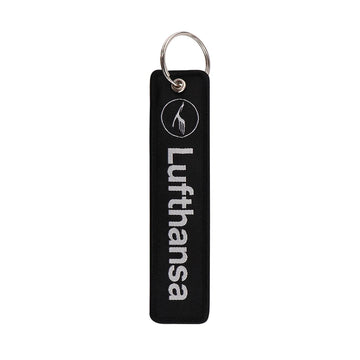 Aviation Aircraft Tag 'Lufthansa' Embroidered Keyring Keychain