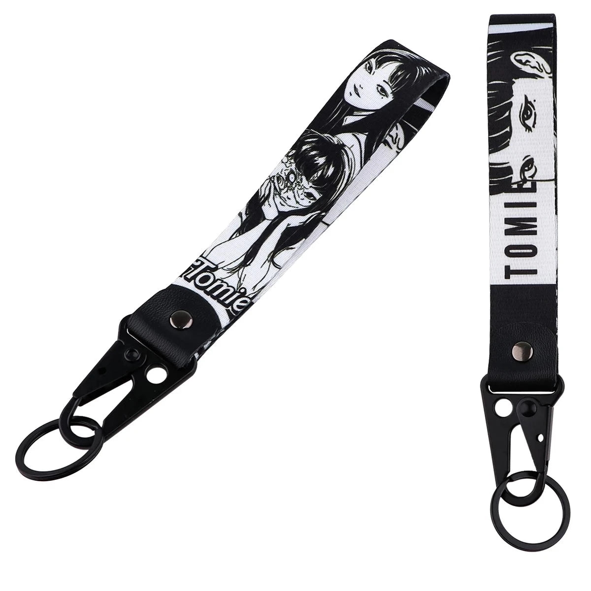 Scary Tomie Wrist Lanyard Keychain with Keyring Clip