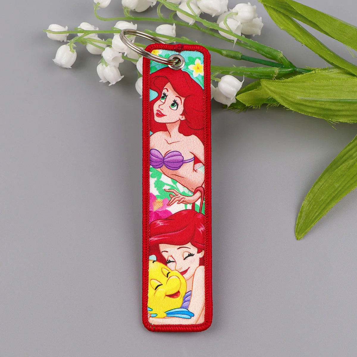 The Little Mermaid ‘Loving Flounder’ Embroidered Keyring Keychain