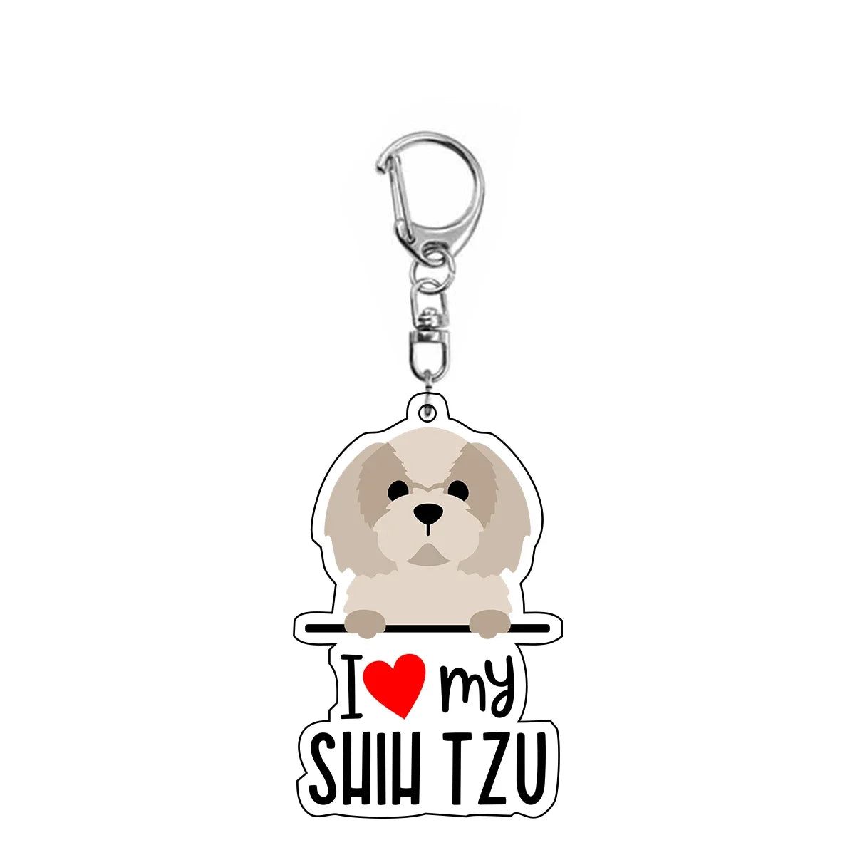 Dog 'I <3 My Shih Tzu' Keyring Plastic Keychain
