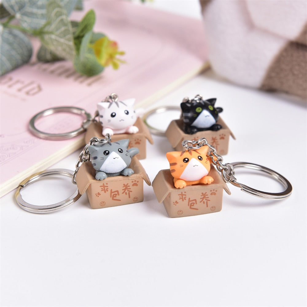 Cute Carton Cat 'Orange Cat Chidi' Keyring SIlicone Keychain