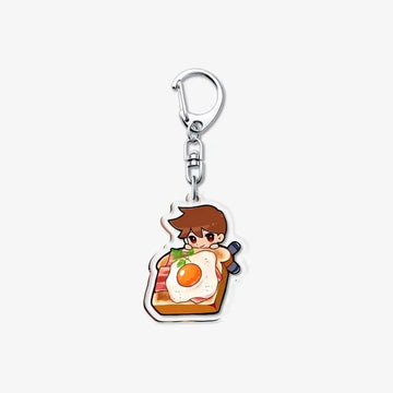 Omori 'Hero | Ham & Egg Toast' Keyring Plastic Keychain