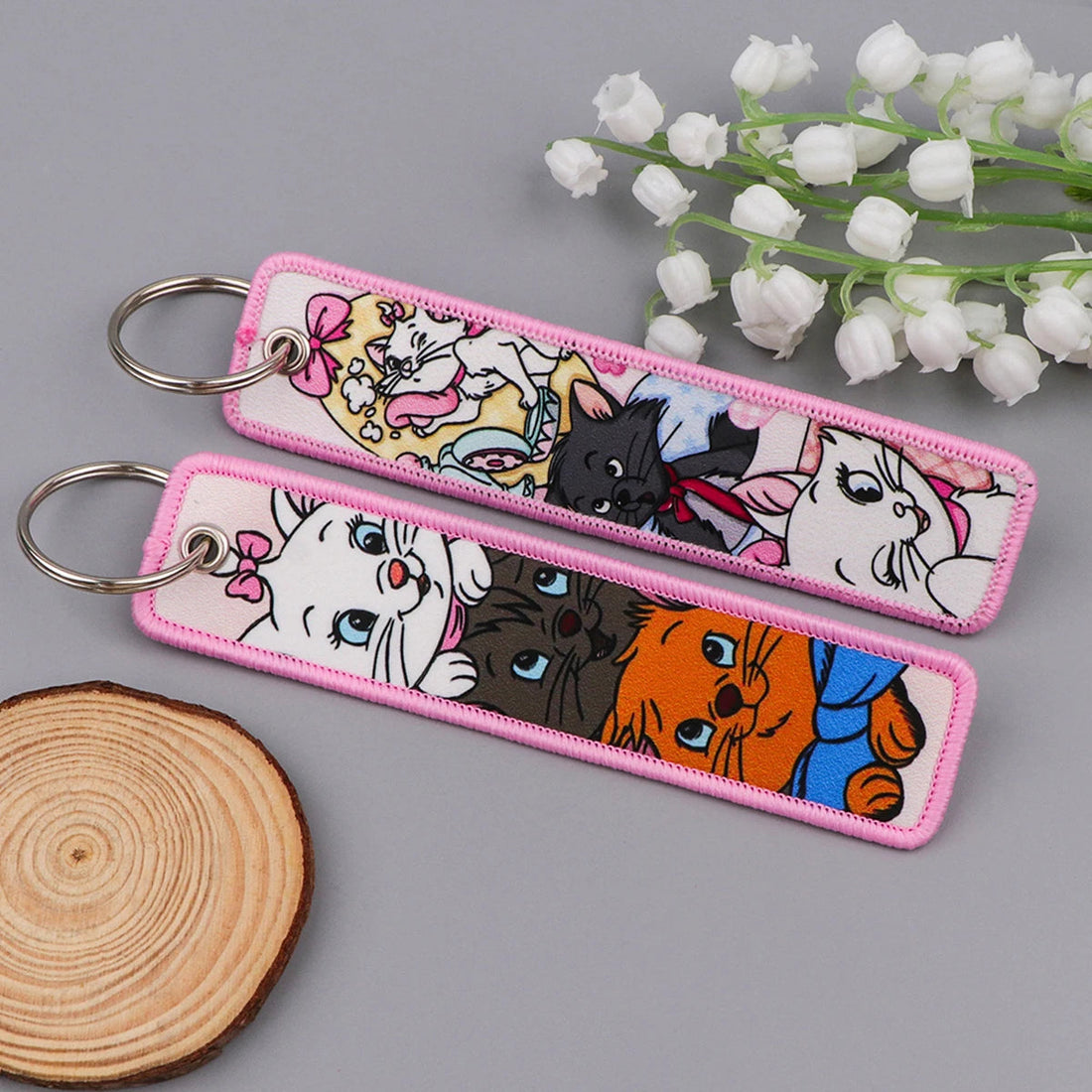 The Aristocats ‘Marie | Toulouse | Berlioz’ Embroidered Keyring Keychain