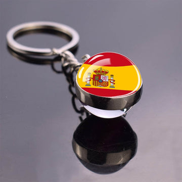 Europe Flag 'Spain' Keyring Metal Keychain