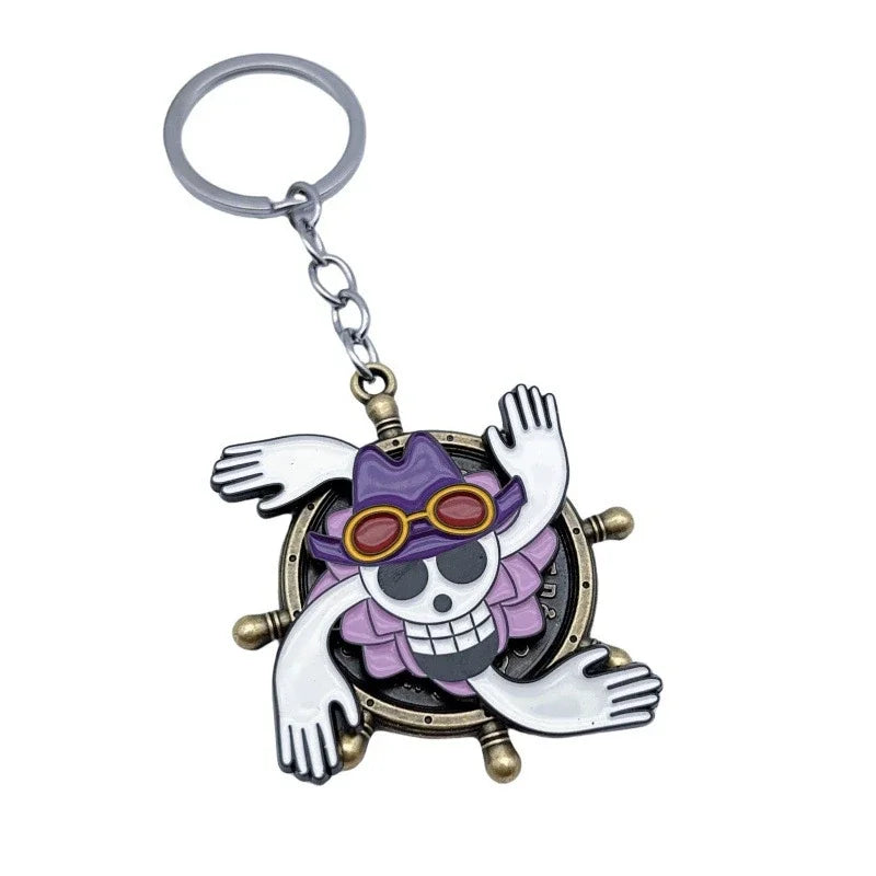 One Piece Brook Rotatable Pirate Enamel Keychain