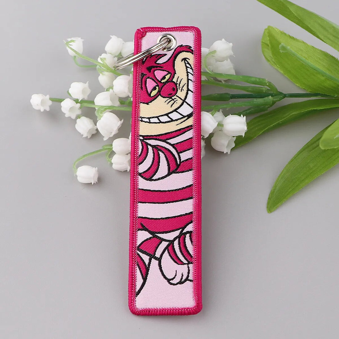 Alice in Wonderland 'Chesire Cat' Embroidered Keychain