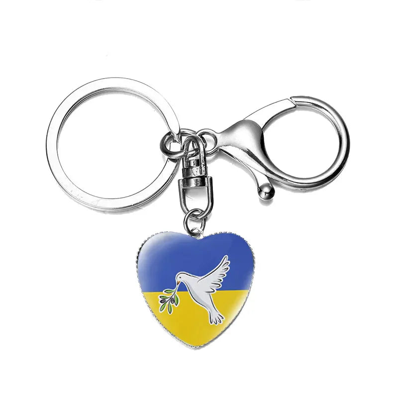 Ukraine Peace Keyring Metal Keychain